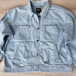 Dickies Herndon 100% Cotton Denim Jacket Women's Size Large in Vintage Aged Blue